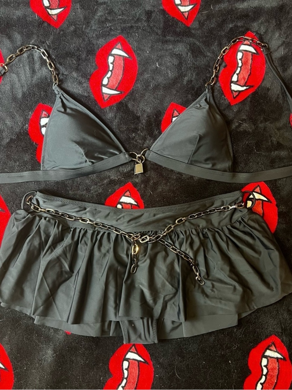 Widow x Dolls Kill - Goth Beach Ritual Bikini Set - Picture 2 of 7